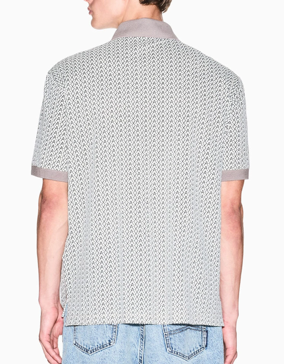 Armani Exchange All over Print Piquet Polo shirt - XM002015 AF10366 - Beige