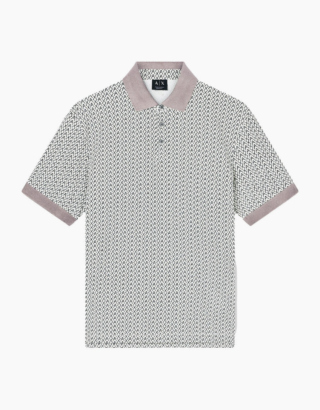 Armani Exchange All over Print Piquet Polo shirt - XM002015 AF10366 - Beige, 4 of 3