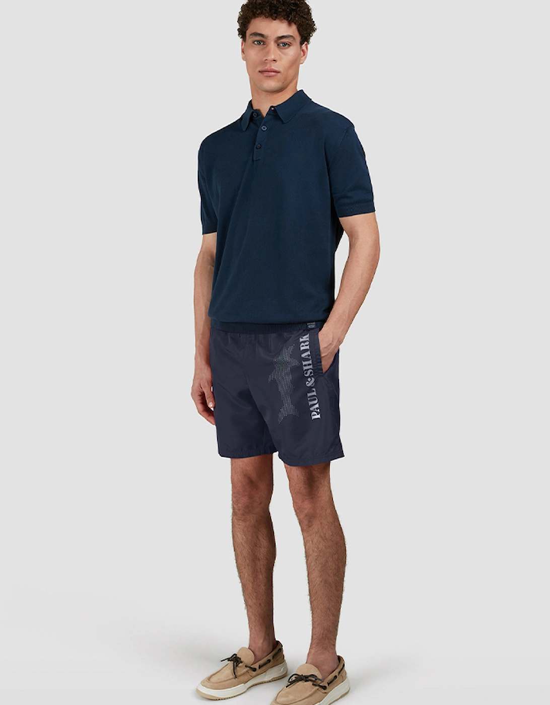 Paul & Shark Men's Navy Portofino Swim Shorts With Reflective Logo - Size 32/33/32