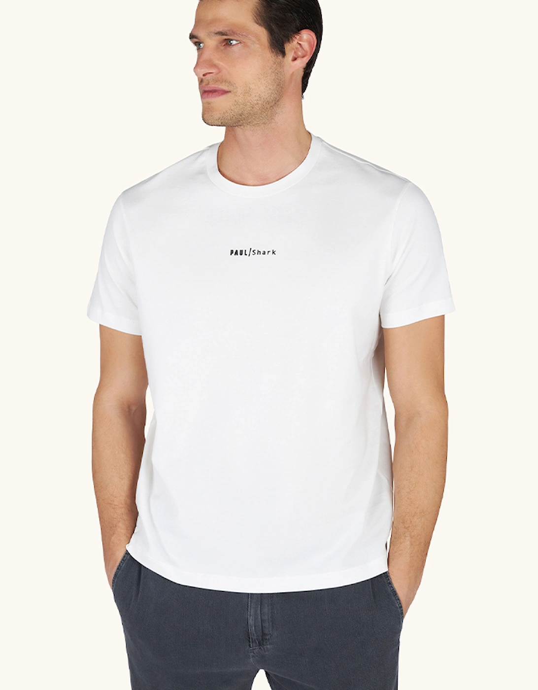 Paul & Shark Men's White Lightweight Cotton Printed T-Shirt - Size 38