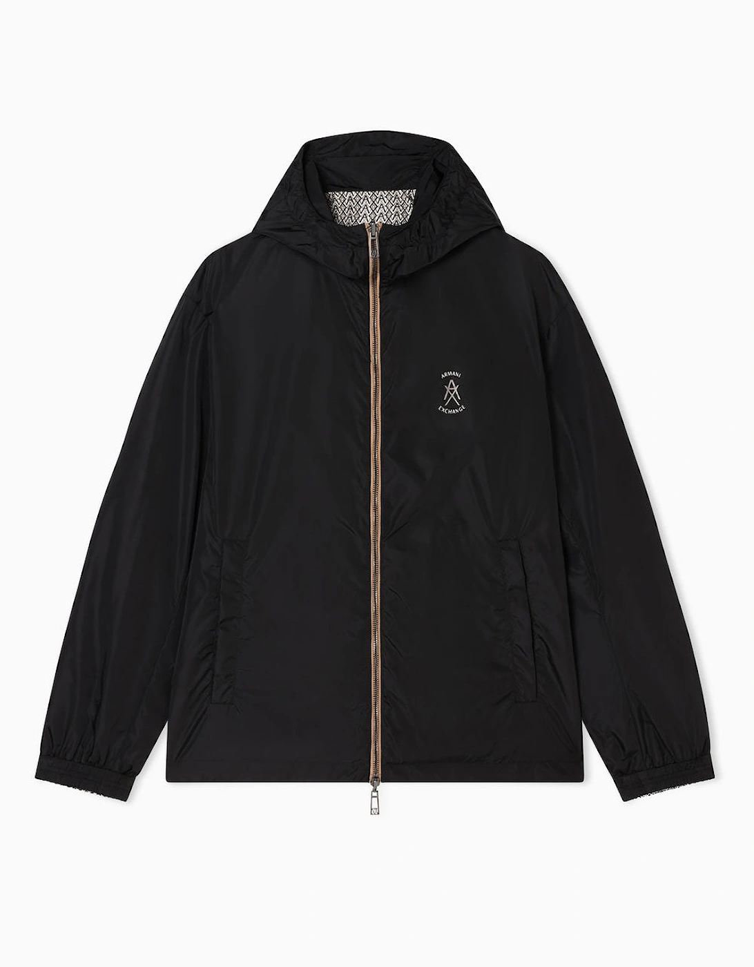 Armani Exchange Reversible AX Monogram Logo/Black Windbreaker Jacket XM001830 AF18579 M0245M