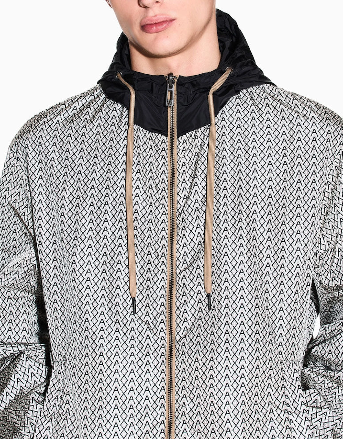 Armani Exchange Reversible AX Monogram Logo/Black Windbreaker Jacket XM001830 AF18579 M0245M