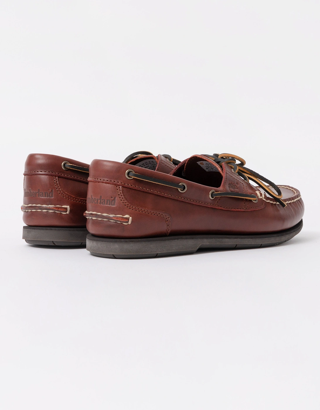 Timberland Mens Classic 2-Eye Leather Boat Shoe - Brown