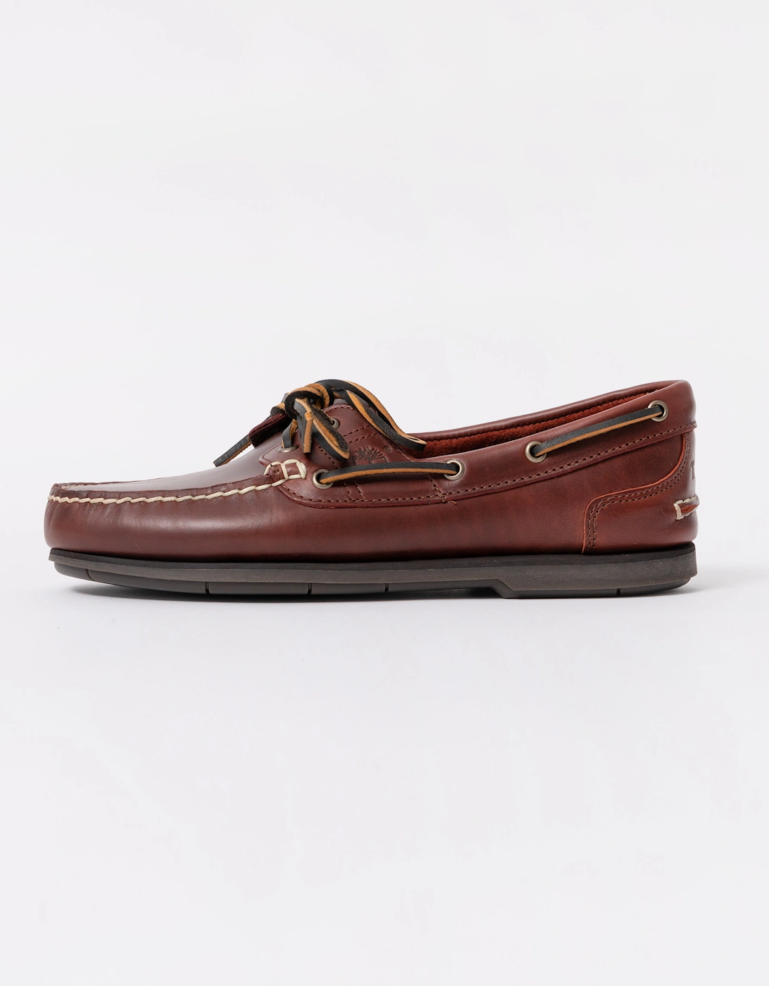 Timberland Mens Classic 2-Eye Leather Boat Shoe - Brown
