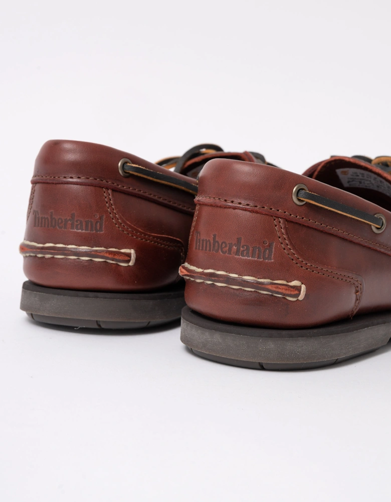 Timberland Mens Classic 2-Eye Leather Boat Shoe - Brown