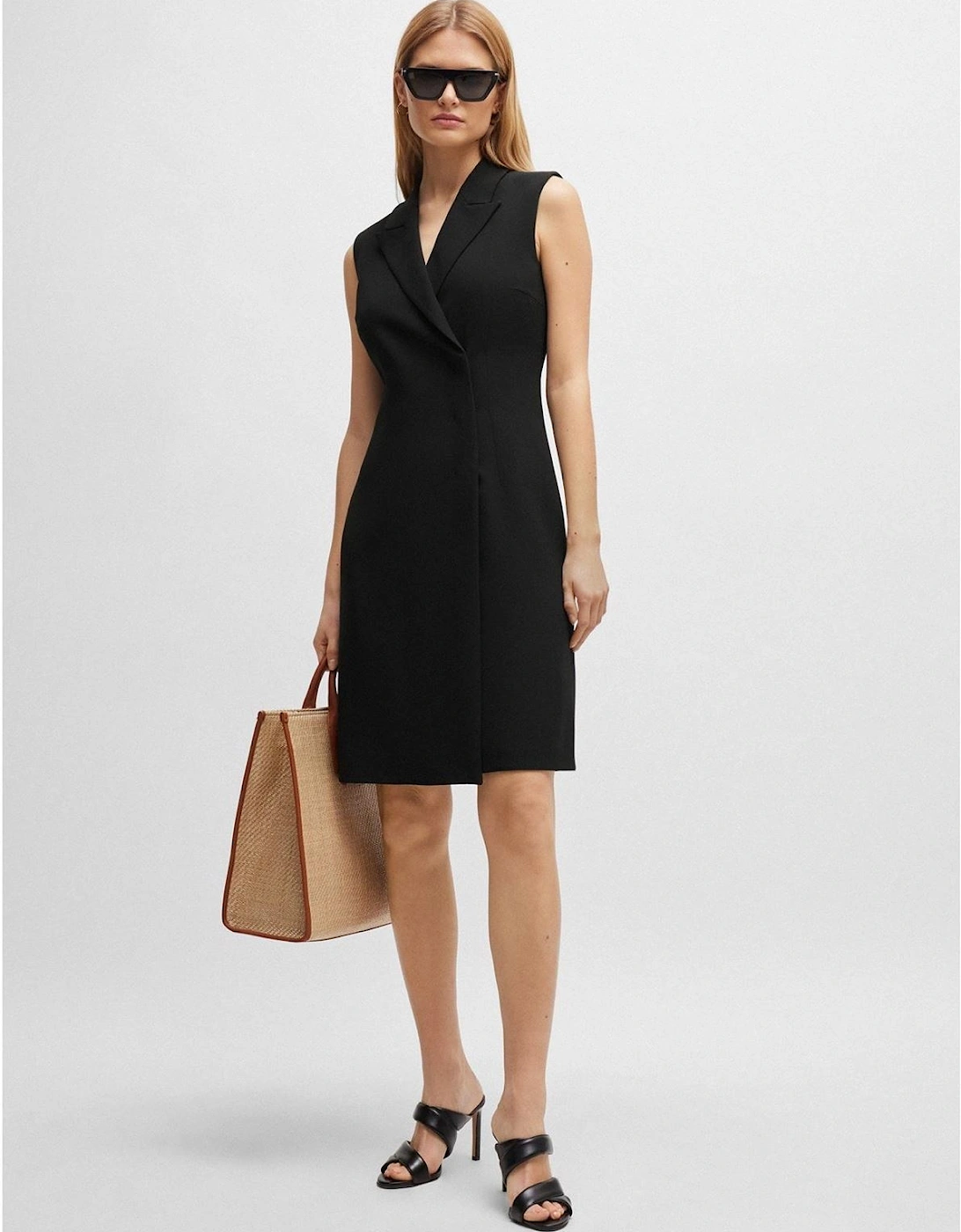 V-Neck Knee Length Wrap Dress
