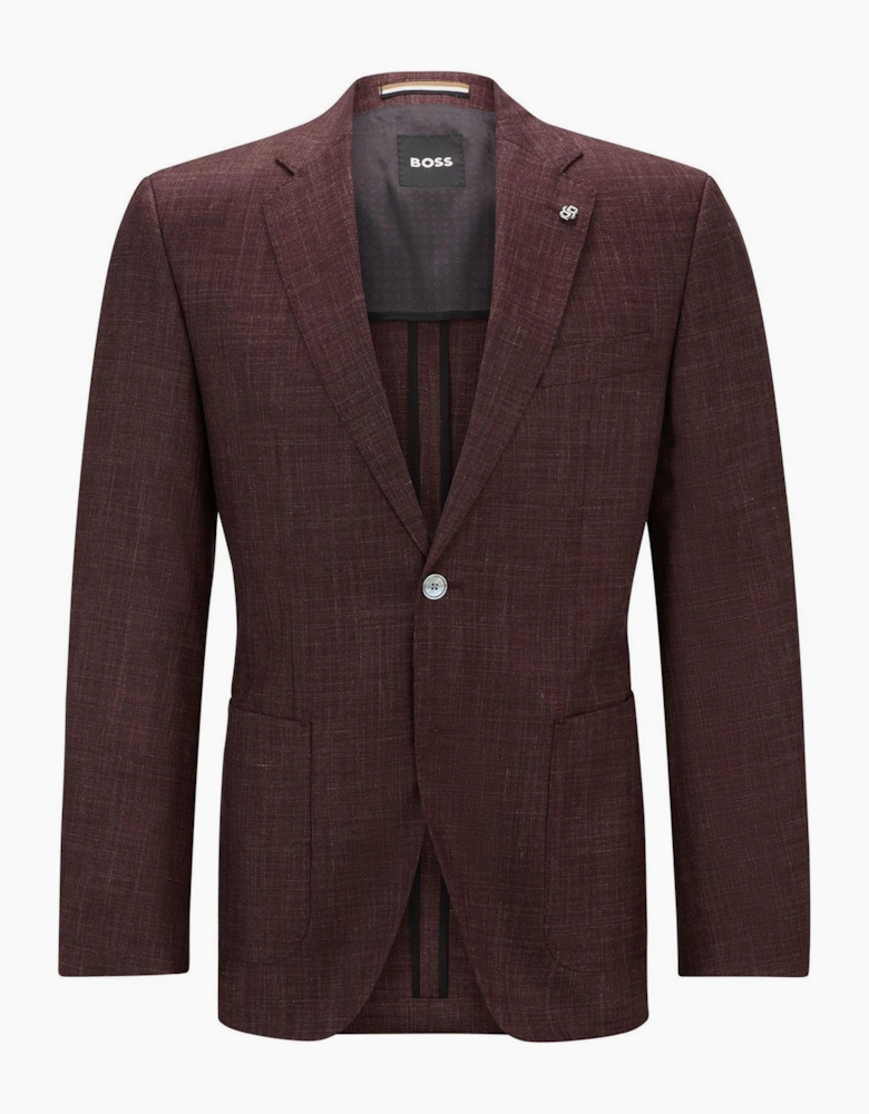 H Janson Notch Collared Solid Patterned Blazer