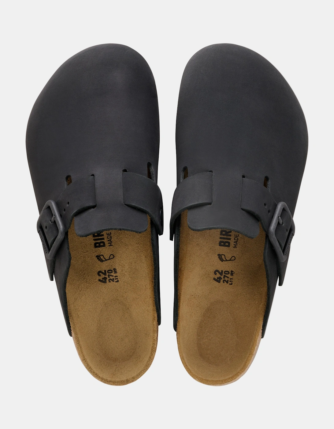 Birkenstock Boston Wire Buckle Nubuck Leather Womens Clogs - Black