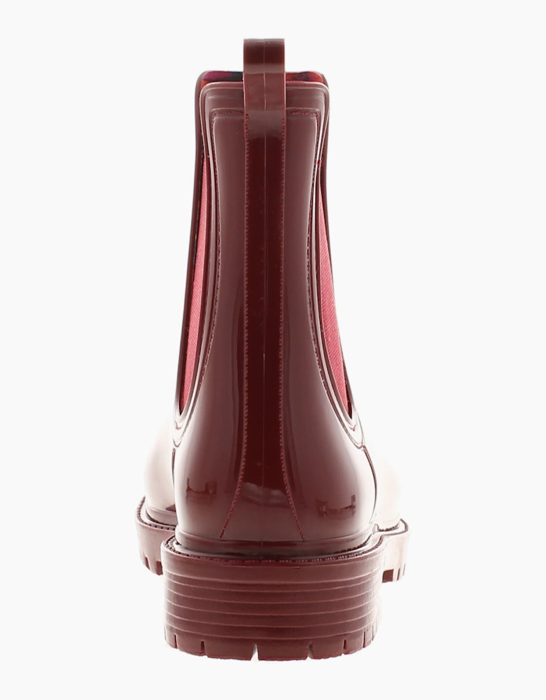 Platino Womens Ankle Wellies Splash Slip On burgundy UK Size