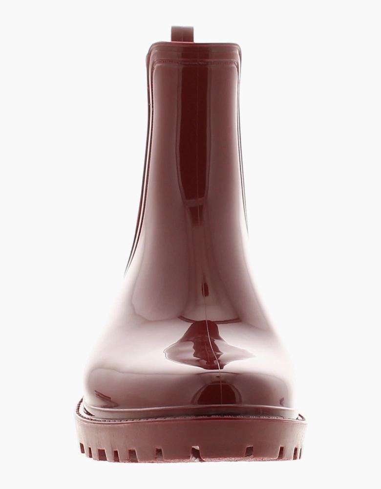Platino Womens Ankle Wellies Splash Slip On burgundy UK Size