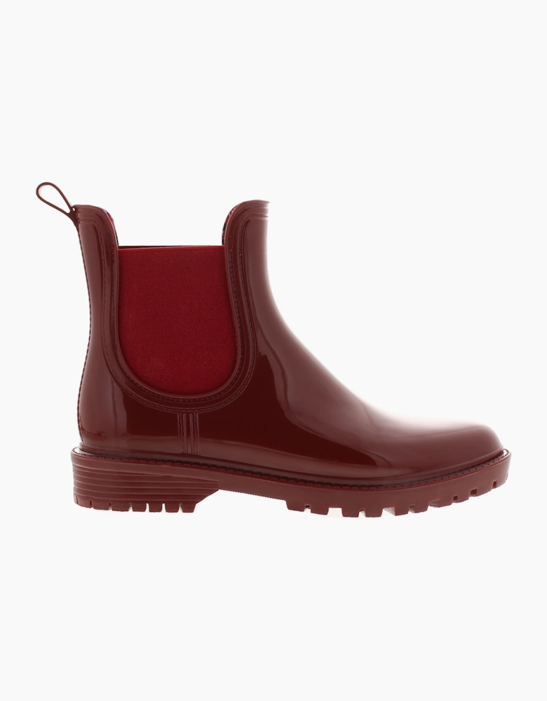 Platino Womens Ankle Wellies Splash Slip On burgundy UK Size