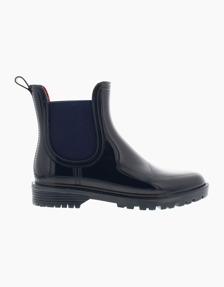Platino Womens Ankle Wellies Splash Slip On navy UK Size