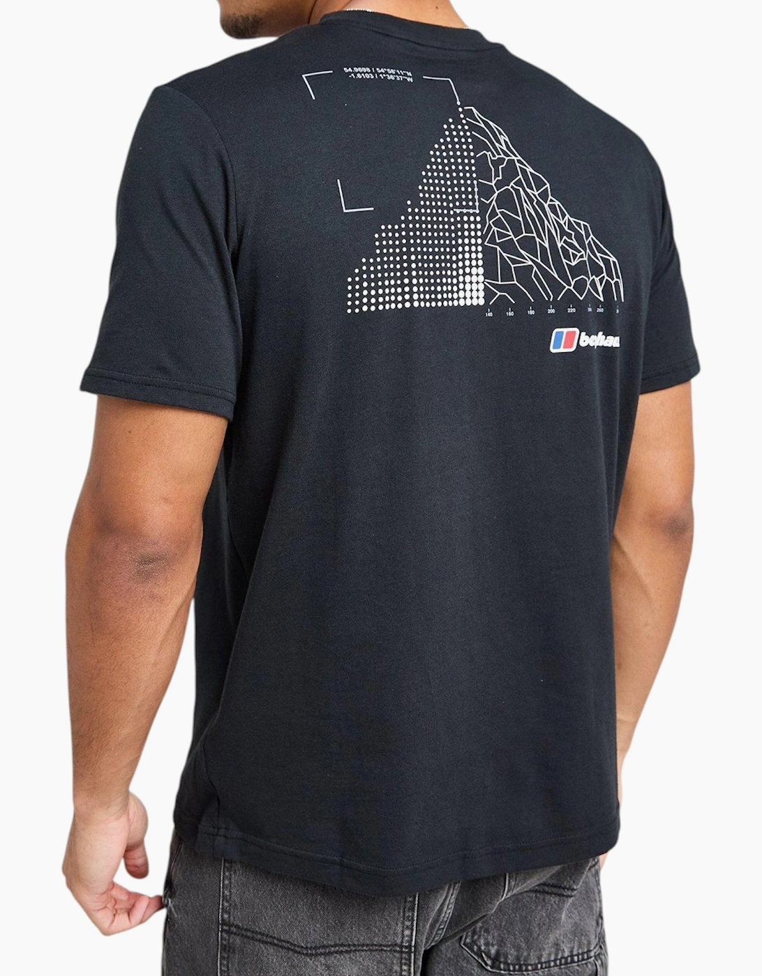 Berghaus Mens T Shirt Mountain Coordinates Crew Neck Short Sleeve Cotton Tee