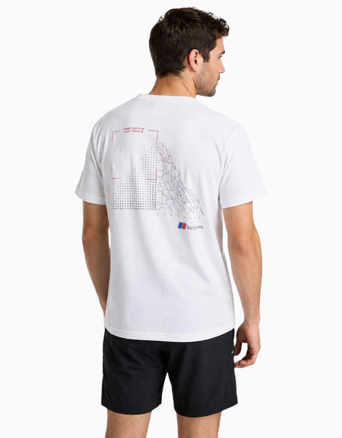 Berghaus Mens T Shirt Mountain Coordinates Crew Neck Short Sleeve Cotton Tee