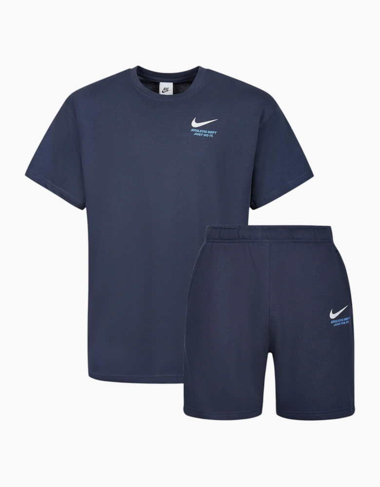 Nike Mens T Shirt Short Set Co Ords Athletic Swoosh Cotton Sportswear Summer Set