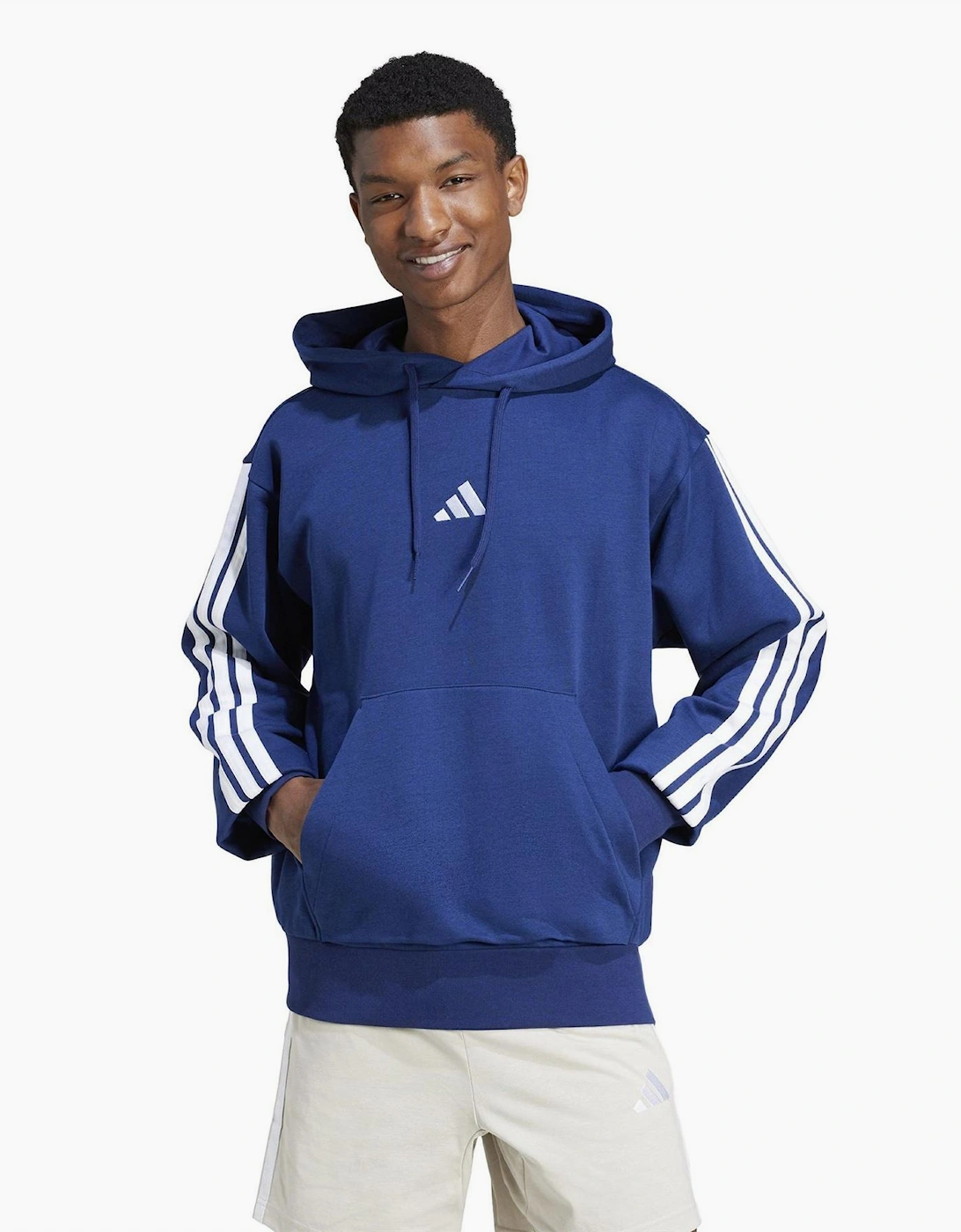 Mens Fleece 3 Stripes Hoodie
