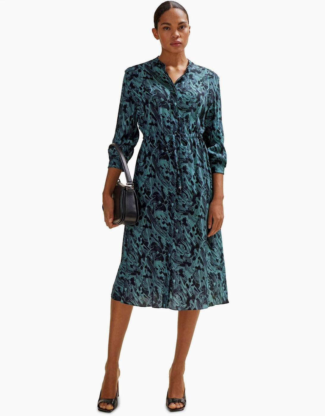 Collared Neck Midi Dress