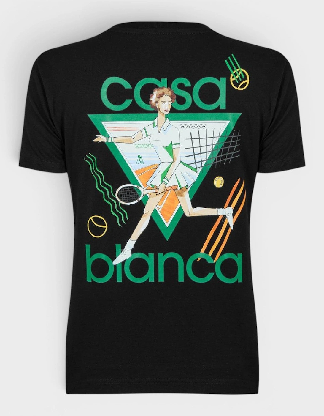 Tennis Printed Fitted T-Shirt Black