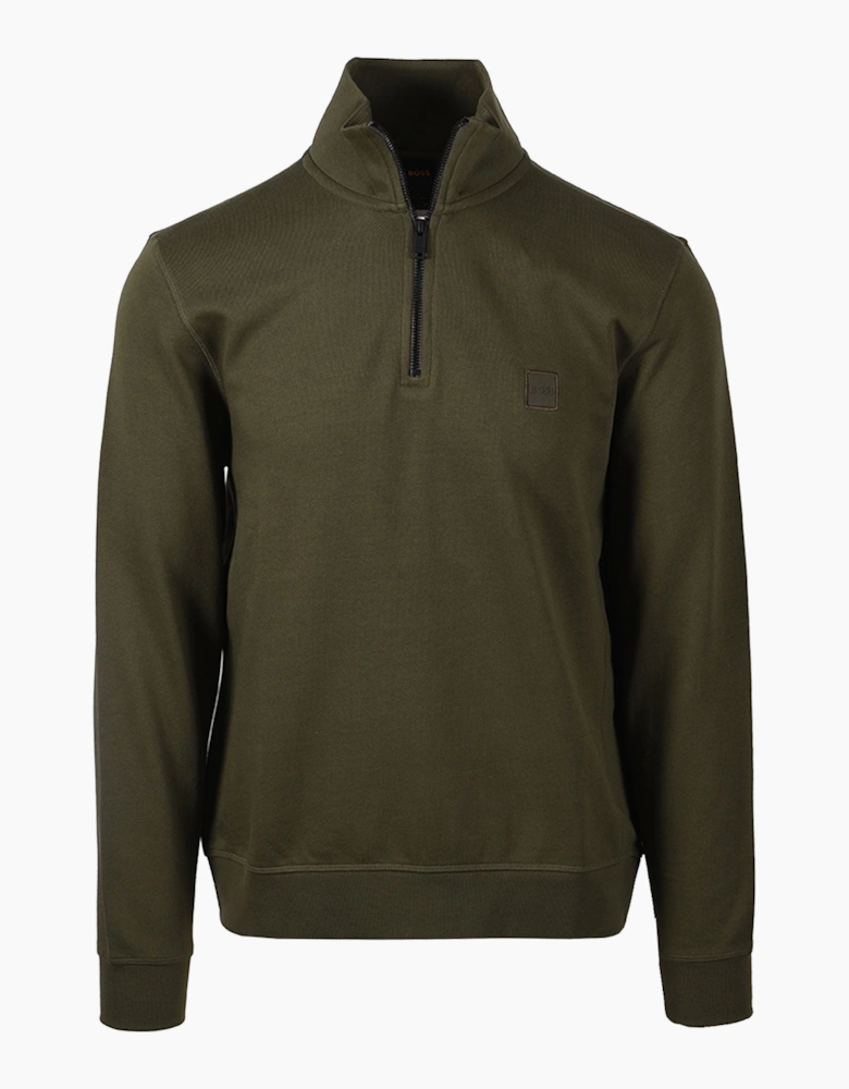 BOSS ORANGE ZETRUST HALF ZIP SWEATSHIRT BRIGHT GREEN