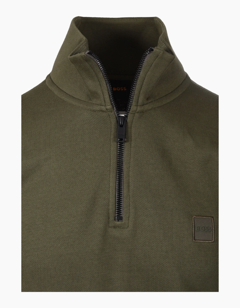 BOSS ORANGE ZETRUST HALF ZIP SWEATSHIRT BRIGHT GREEN