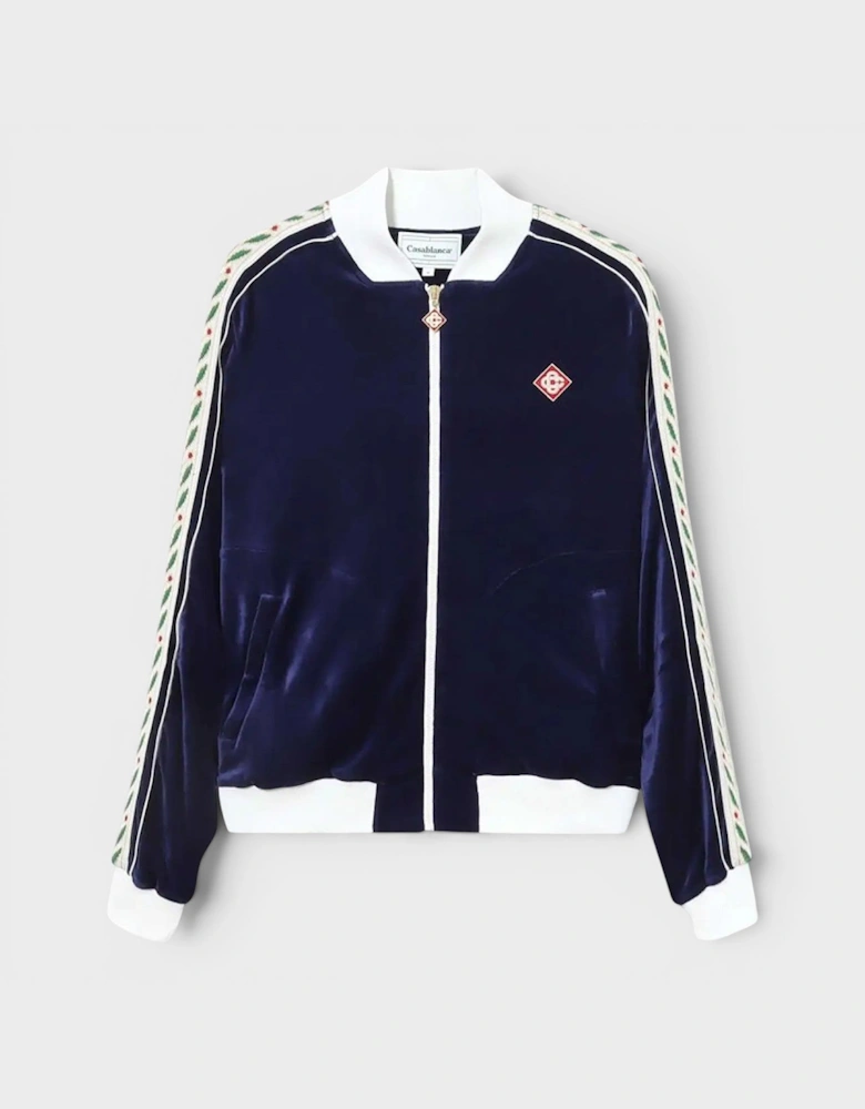 Modal Velour Laurel Track Top Navy