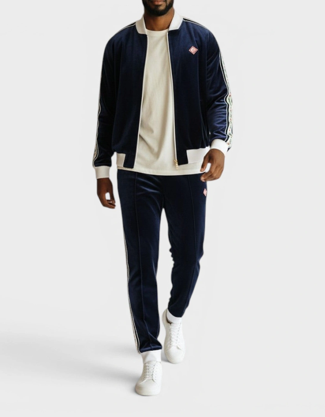 Modal Velour Laurel Track Top Navy