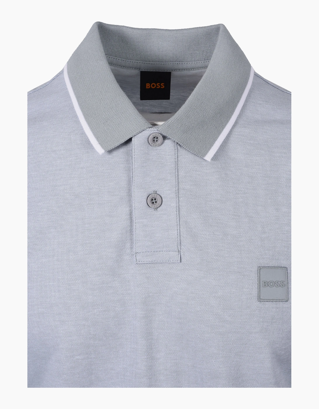BOSS ORANGE PASSERFORD POLO SHIRT OPEN GREY