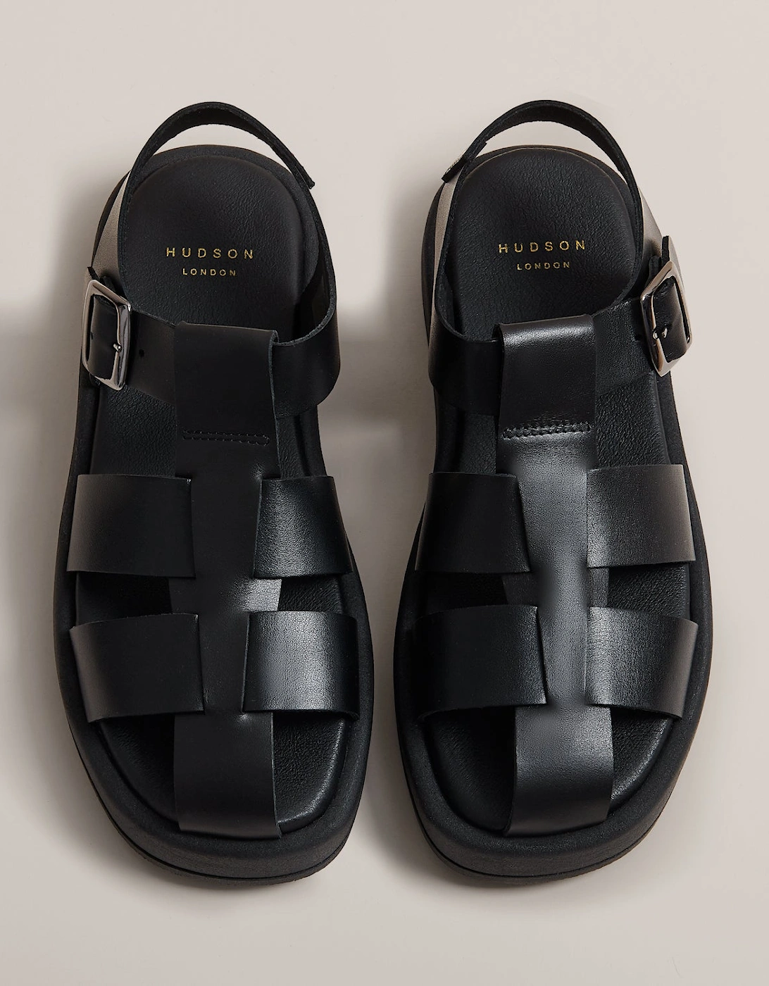 NAOMI WOMENS  BLACK LEATHER SANDA