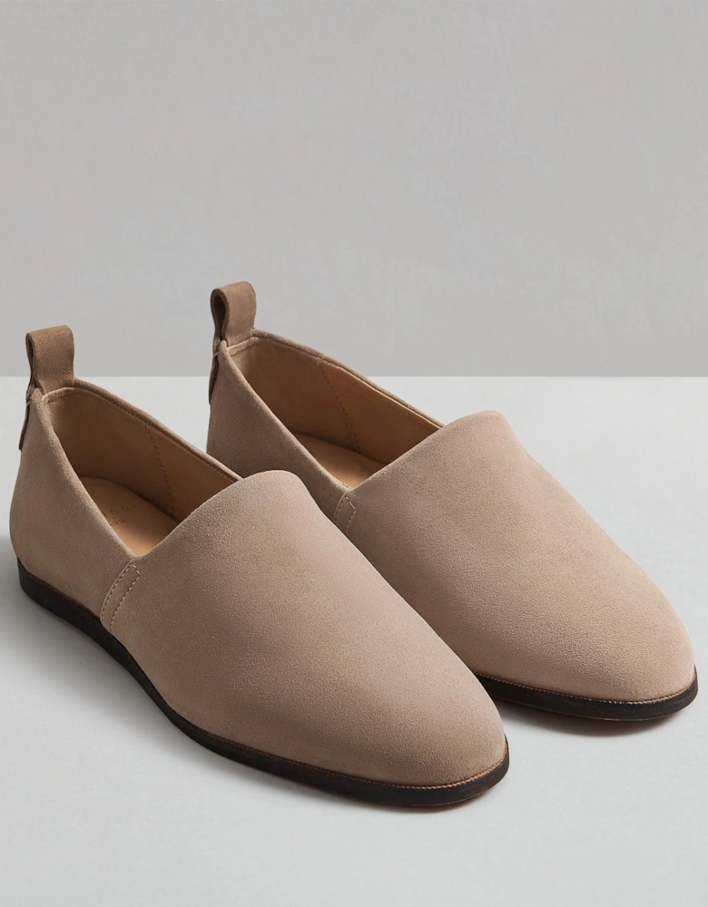 RIGBY MENS TAUPE SUEDE LOAFER