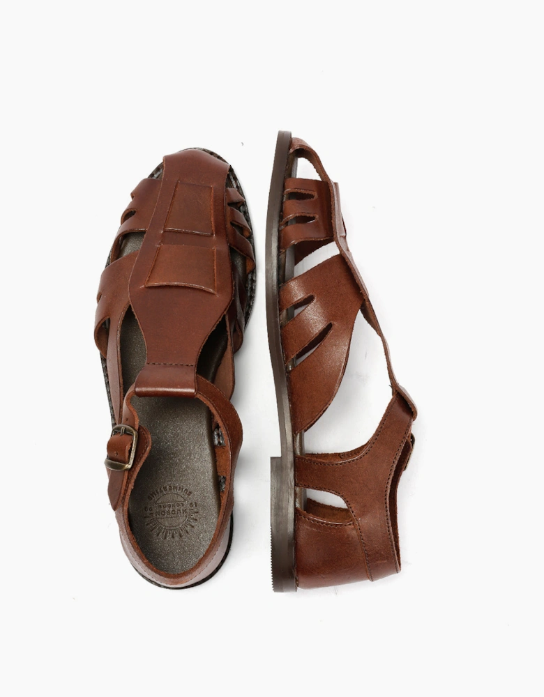 NOVA WOMENS BROWN VEG TANNED  LEATHER SANDAL