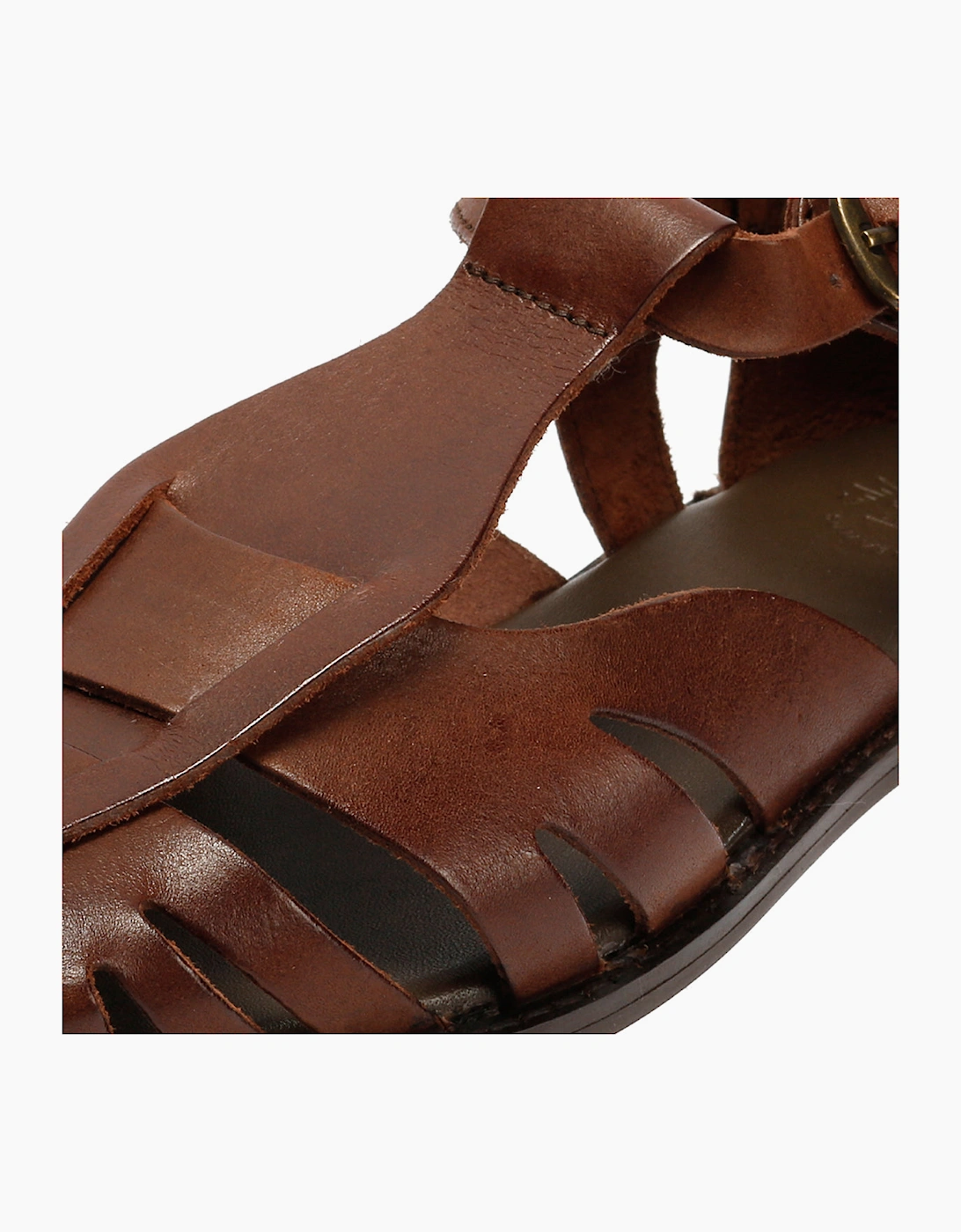 NOVA WOMENS BROWN VEG TANNED  LEATHER SANDAL