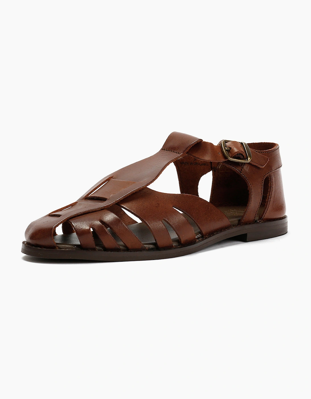NOVA WOMENS BROWN VEG TANNED  LEATHER SANDAL