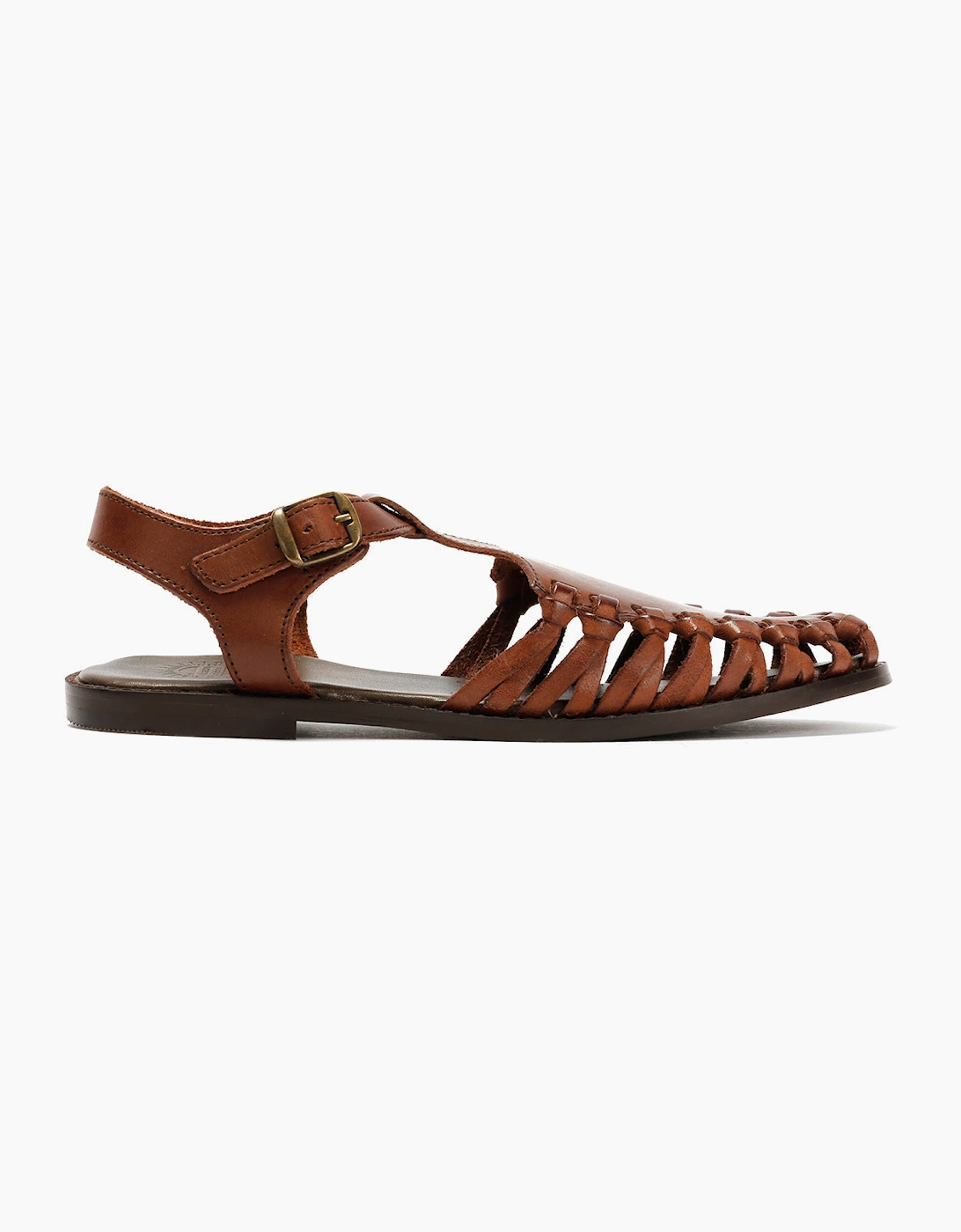 LUNA WOMENS BROWN LEATHER SANDAL