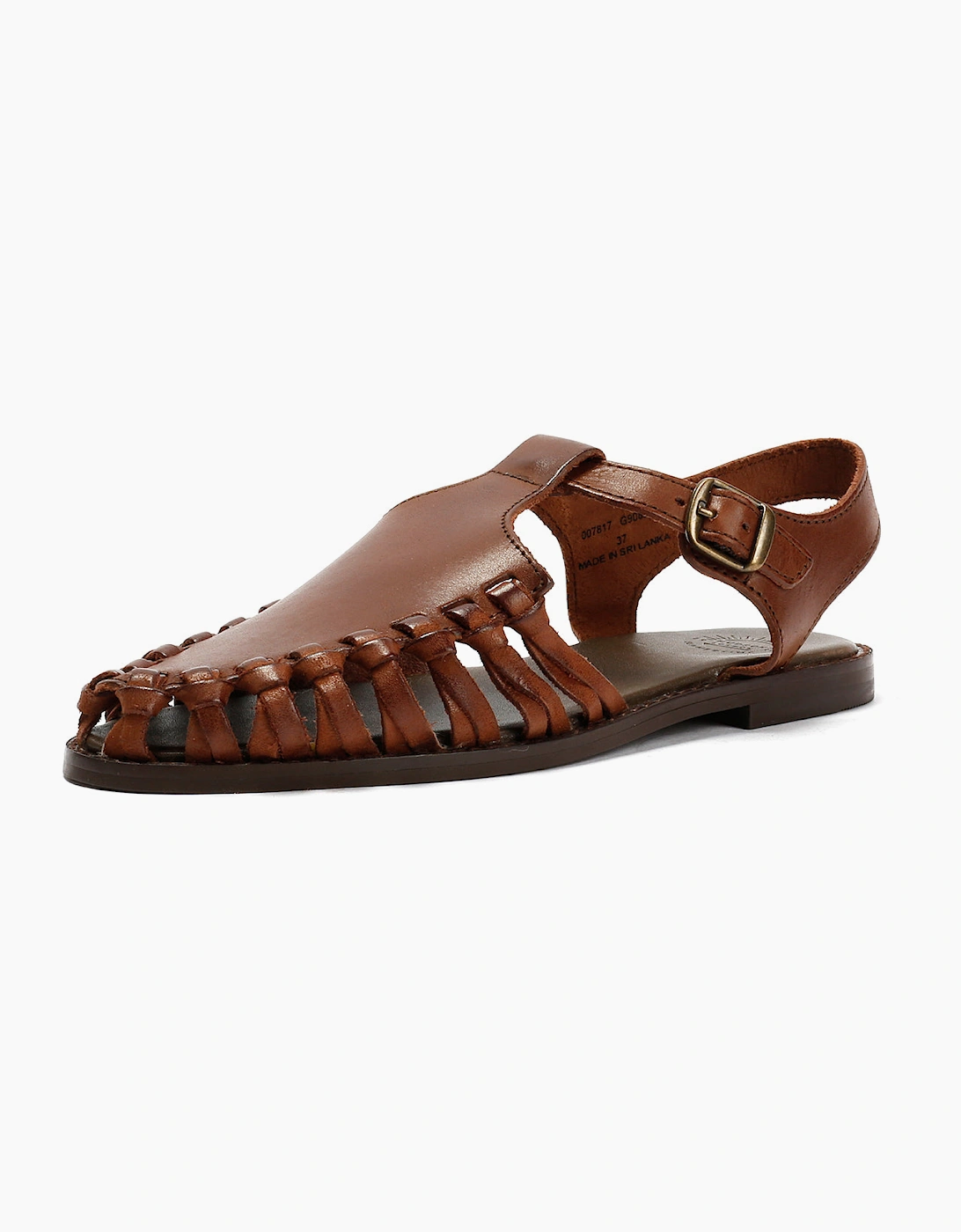 LUNA WOMENS BROWN LEATHER SANDAL