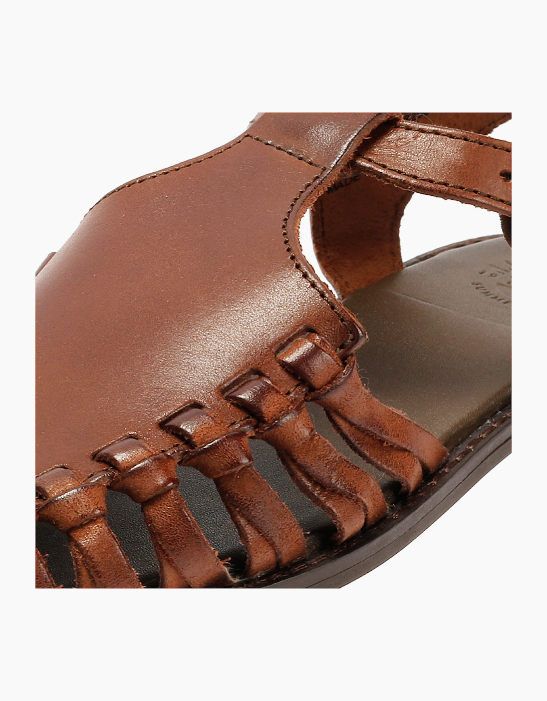 LUNA WOMENS BROWN LEATHER SANDAL