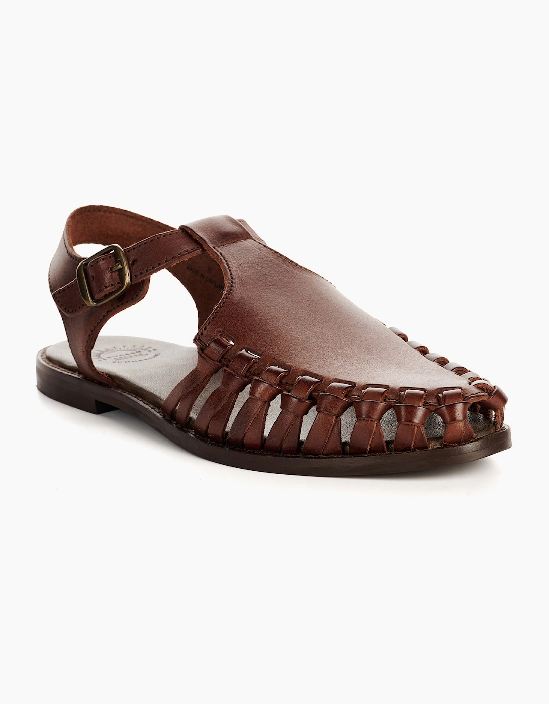 LUNA WOMENS BROWN LEATHER SANDAL