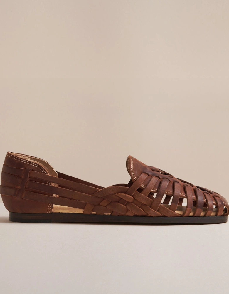RAFFI WOMENS TAN LEATHER SANDAL