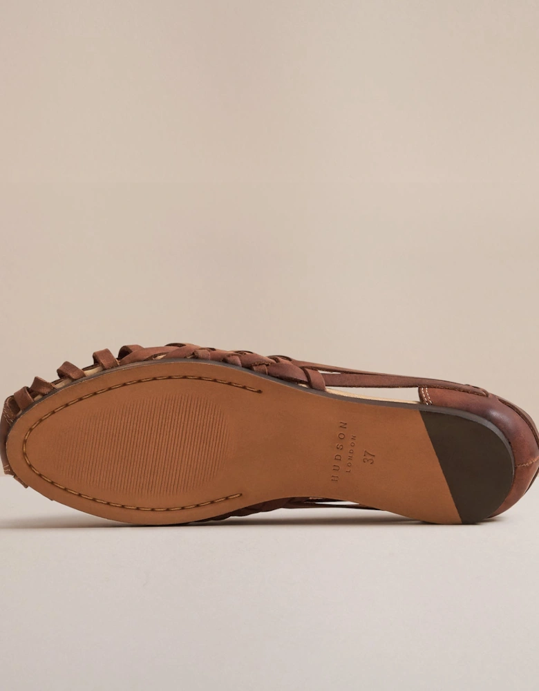 RAFFI WOMENS TAN LEATHER SANDAL