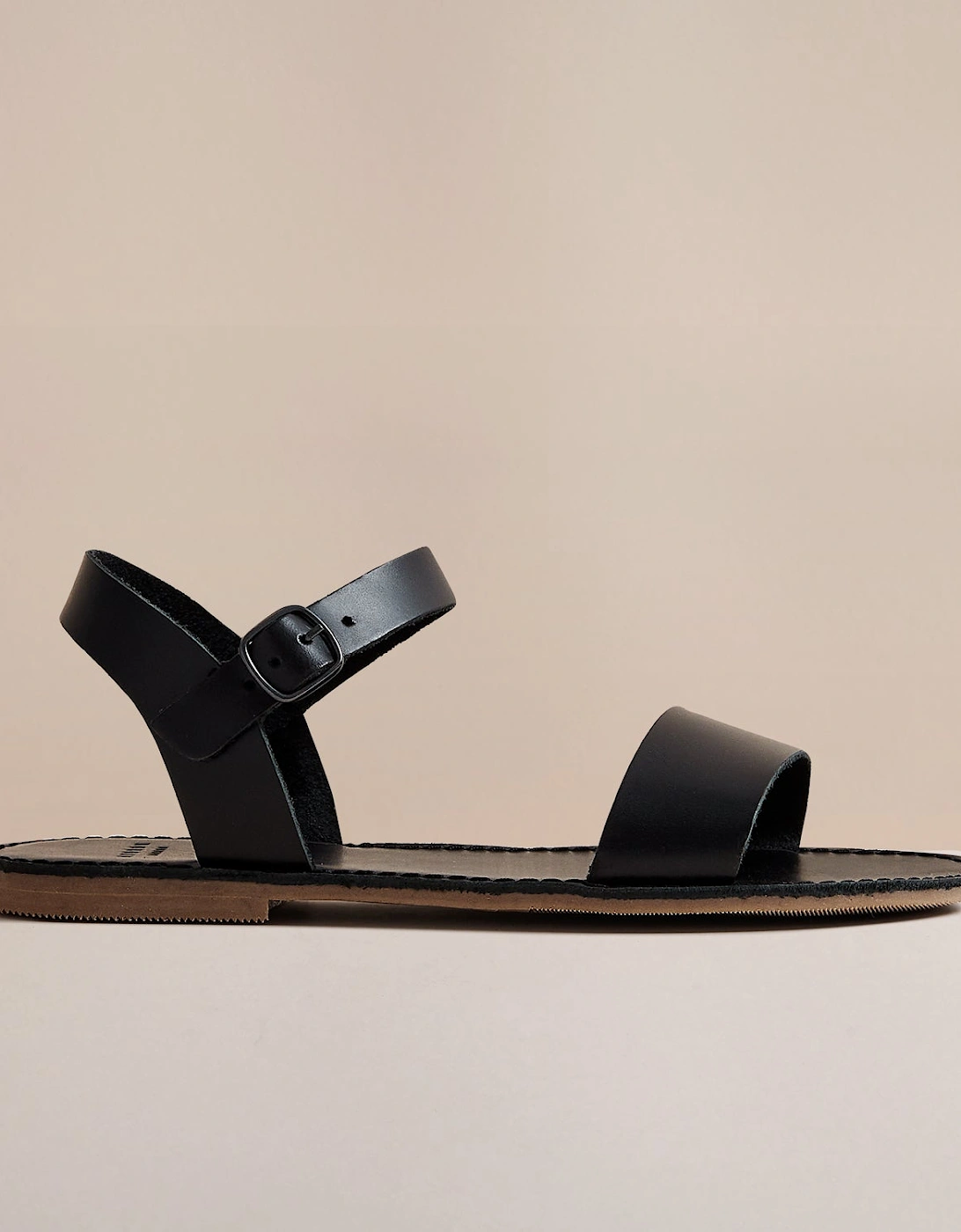 ROSEMARY WOMENS BLACK LEATHER SANDAL