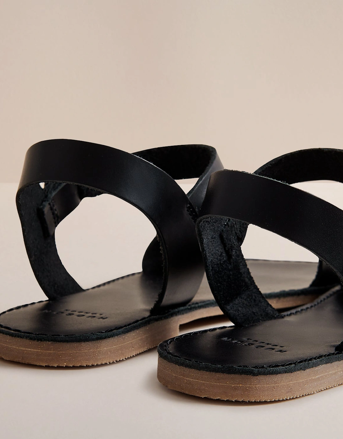 ROSEMARY WOMENS BLACK LEATHER SANDAL