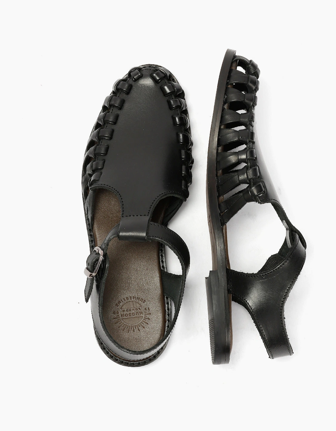LUNA WOMENS BLACK LEATHER SANDAL
