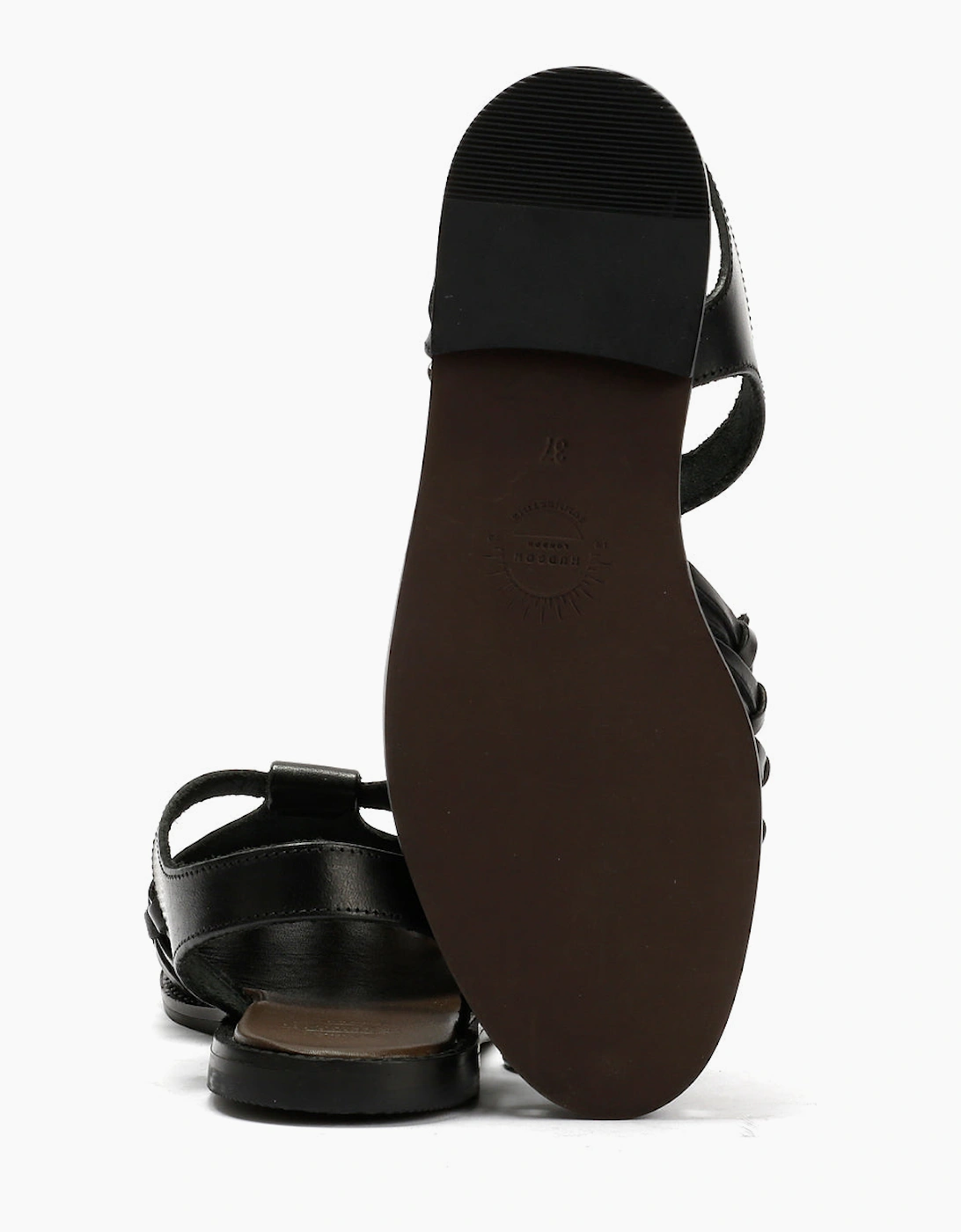 LUNA WOMENS BLACK LEATHER SANDAL