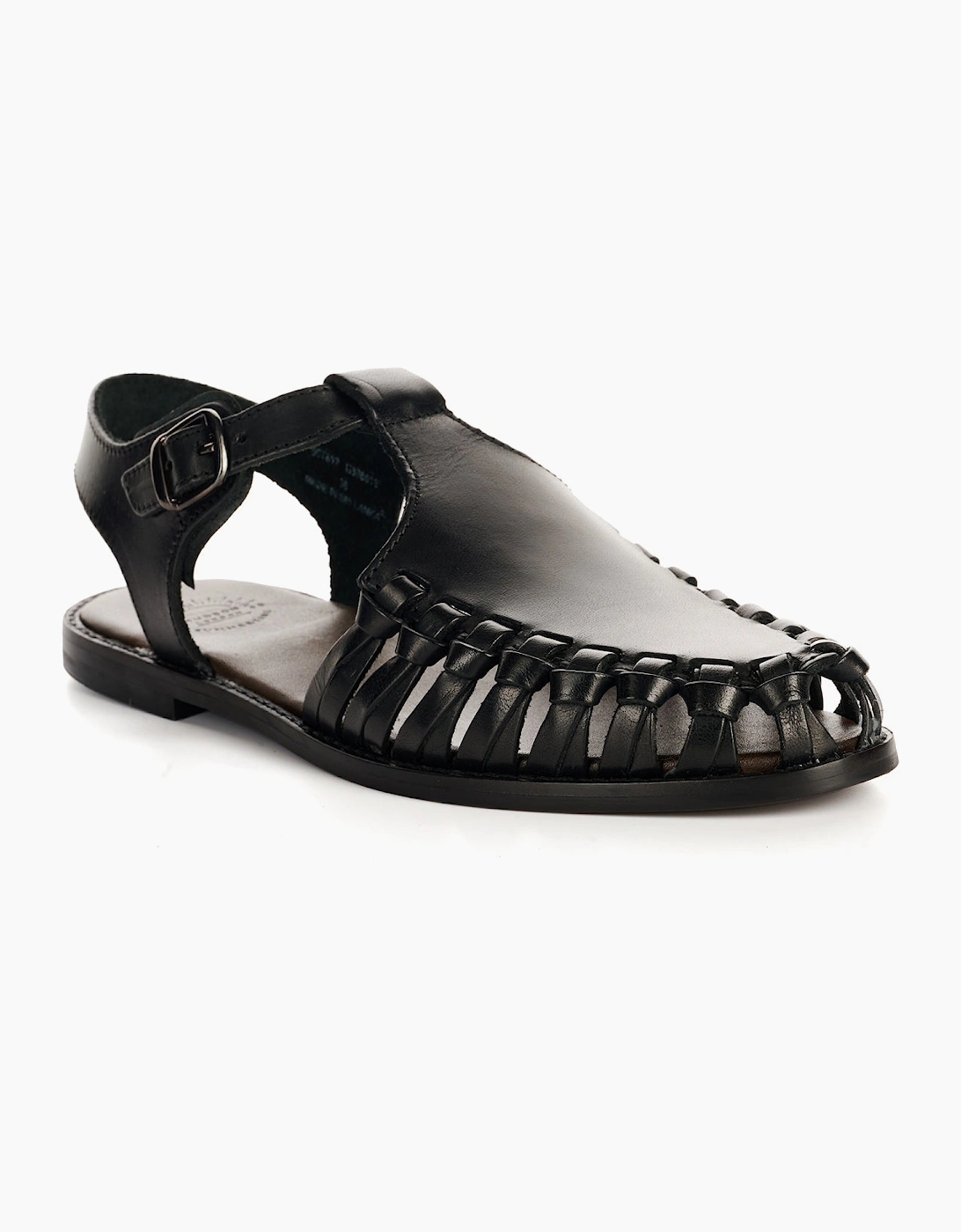 LUNA WOMENS BLACK LEATHER SANDAL