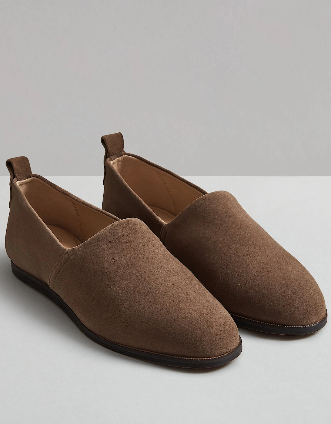 RIGBY MENS KHAKI SUEDE LOAFER