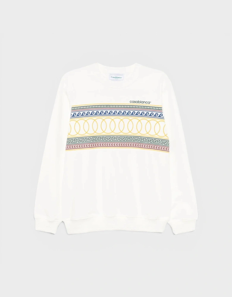 Les Anneaux Olympic Rings Screen Print Sweatshirt White