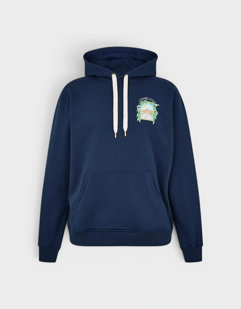 L'Arch De Tennis Printed Hoodie Navy