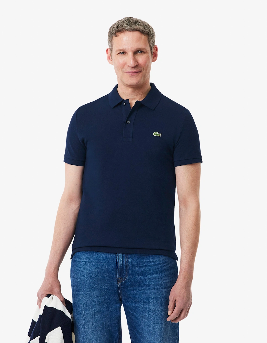Lacoste Men's Lacoste Mens Original L.12.12 Slim Fit Petit Piqué Cotton Polo Shirt - Navy Blue 166