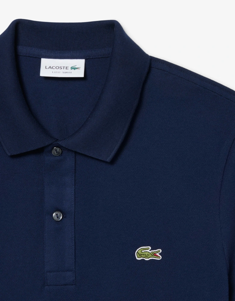 Lacoste Mens Original L.12.12 Slim Fit Petit Piqué Cotton Polo Shirt - Navy Blue 166