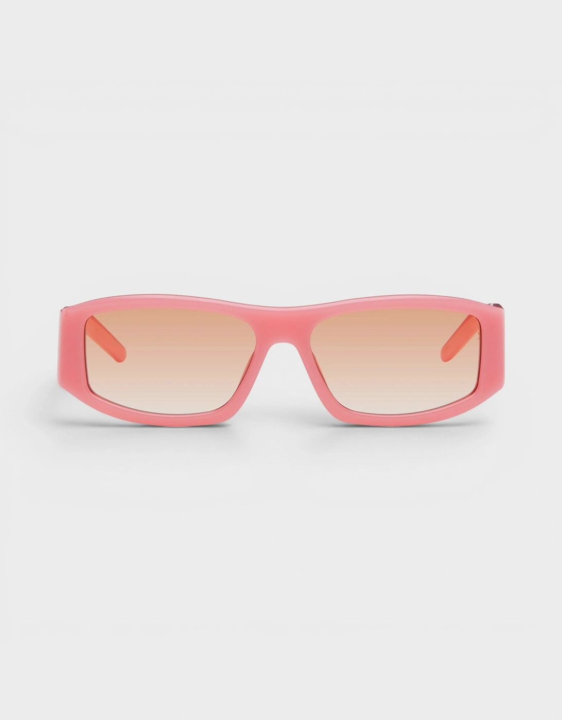 Rectangular Comb Acetate Sunglasses Pink Orange
