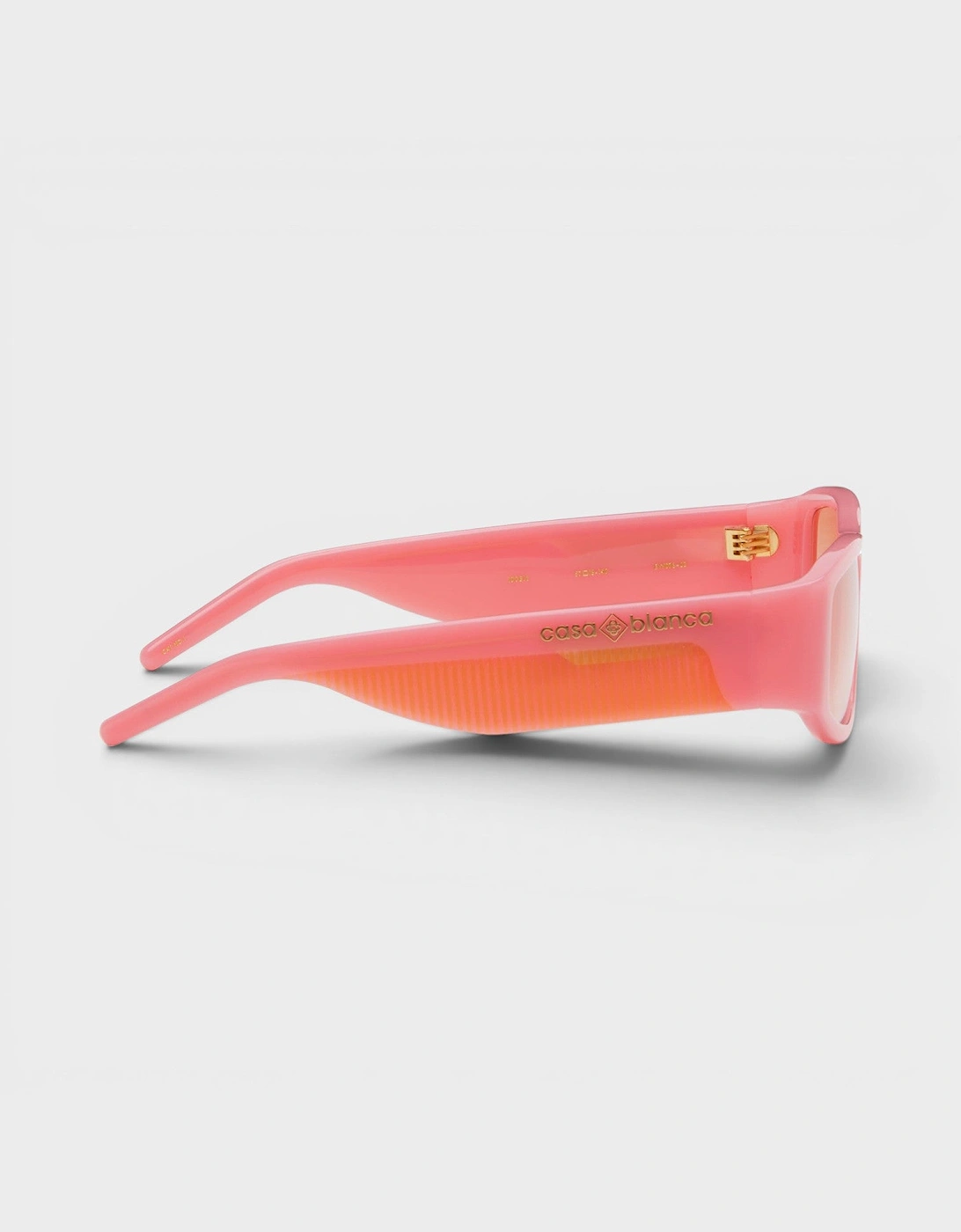 Rectangular Comb Acetate Sunglasses Pink Orange